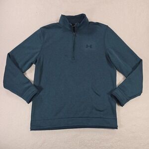 Under Armour Playoff 2.0 1/4 Zip Mens M Green Golf Loose Fit Performance Casual